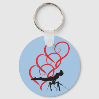 Gymnastics button keychain. keychain