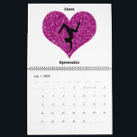 Gymnastics Calendar<br><div class="desc">Gymnastics Calendar - Has a beautiful variety of colorful backgrounds and gymnast silhouettes doing a variety of gymnastics skills and events! Can be personalized with the name of your gymnast or your gymnastics club name!</div>