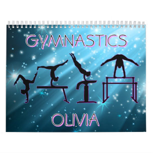 Gymnastics Calendar Blue Starburst Gymnastics Pose