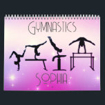 Gymnastics Calendar Pink Purple Ombre<br><div class="desc">Gymnastics Calendar - Has a beautiful variety of colorful backgrounds and gymnast silhouettes doing a variety of gymnastics skills and events! Can be personalized with the name of your gymnast or your gymnastics club name!</div>