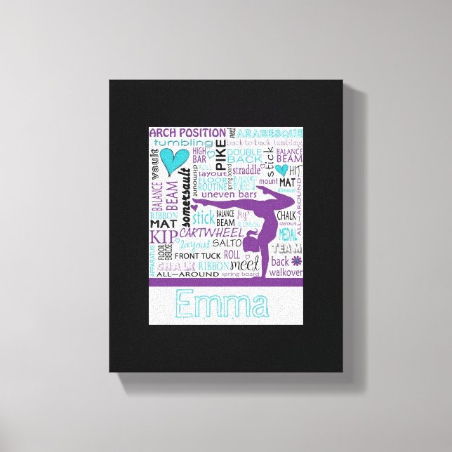 Gymnastics Canvas Gym Art Personalized Print (Front)