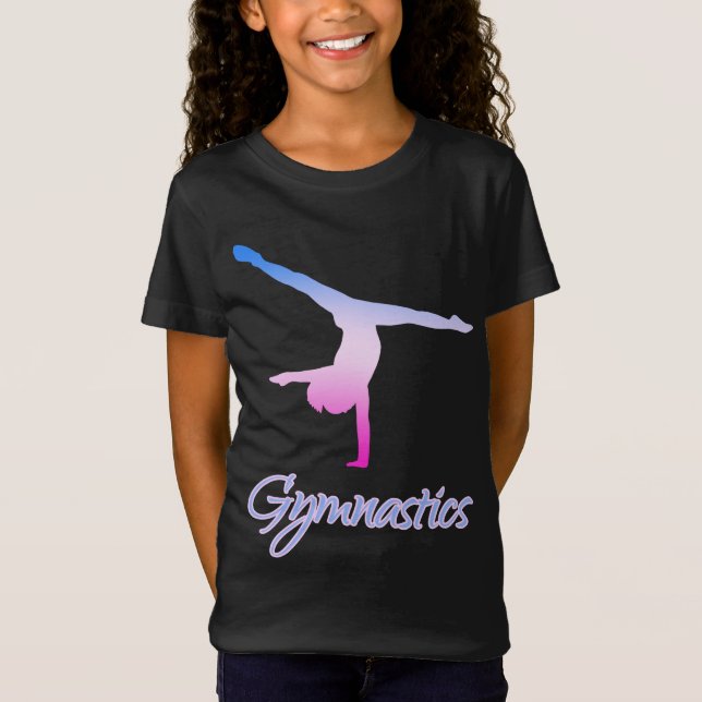 Gymnastics Cartwheel Pastel Pink Purple Blue  T-Shirt (Front)