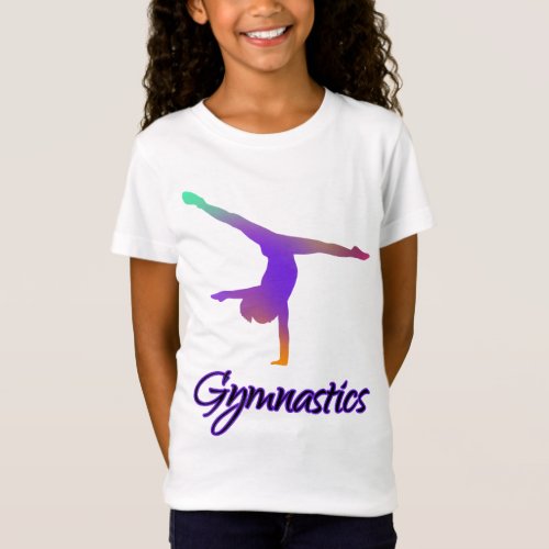 Gymnastics Cartwheel Pink Purple Ombre Gradient T_Shirt