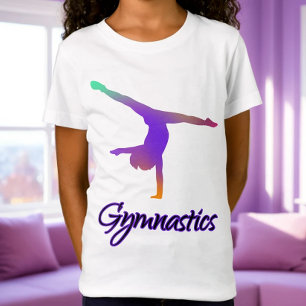 Gymnastics Cartwheel Pink Purple Ombre Gradient T-Shirt