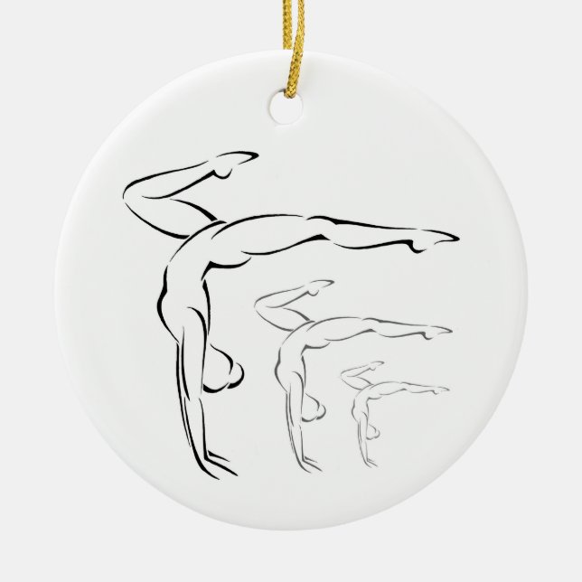 Gymnastics Ceramic Ornament (Front)