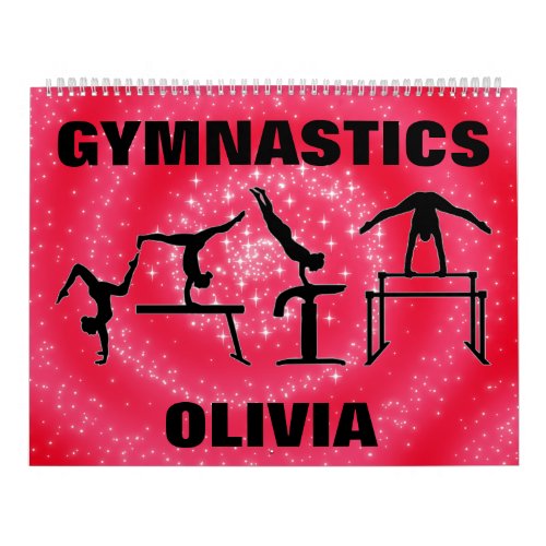 Gymnastics Cherry Sparkle Swirl Calendar