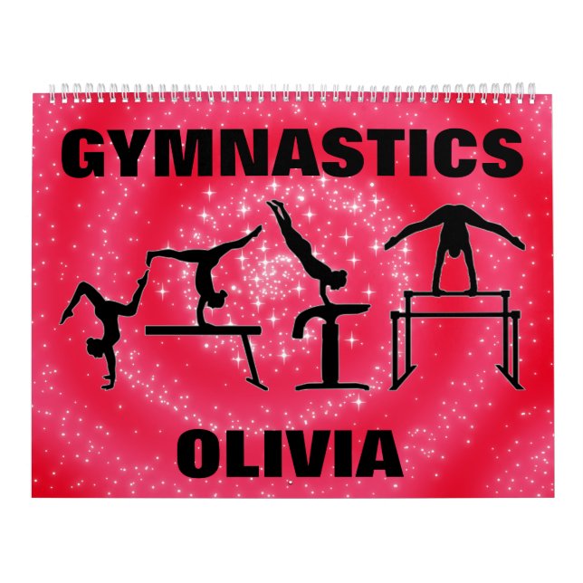 Gymnastics Cherry Sparkle Swirl Calendar (Cover)