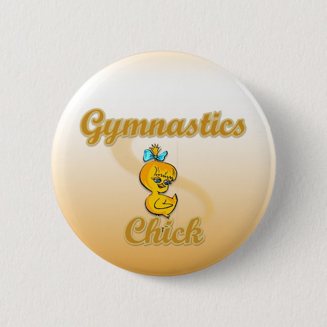 Gymnastics Chick Button (Front)