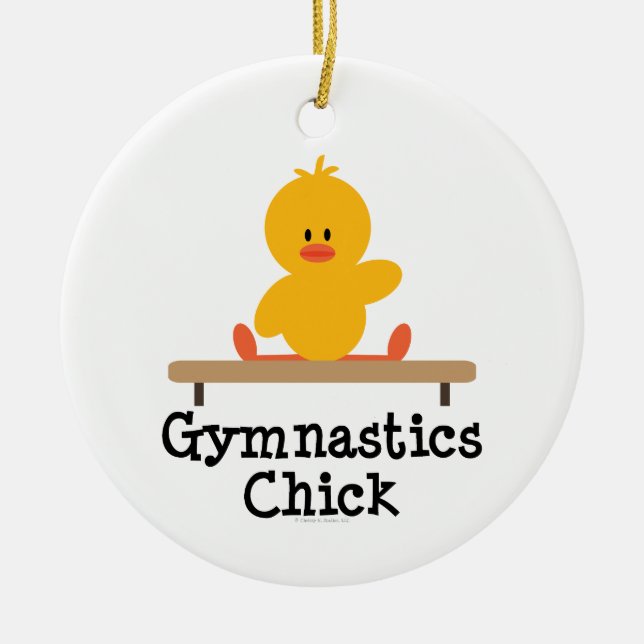 Gymnastics Chick Ornament (Front)