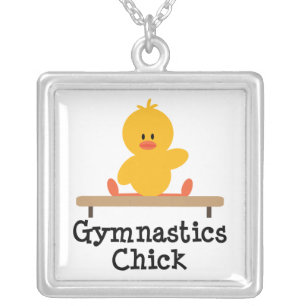 Gymnastics Chick Sterling Silver Necklace