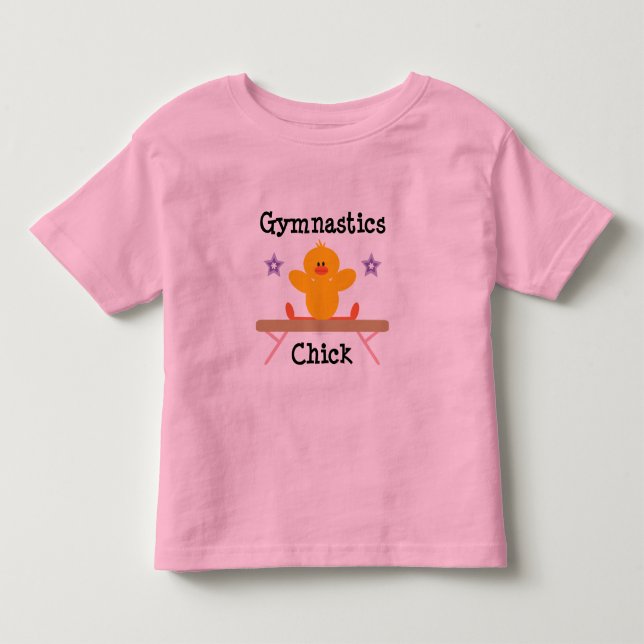 Gymnastics Chick Toddler Ringer Tee (Front)