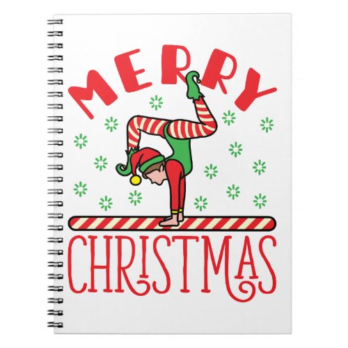 Gymnastics Christmas Elf on Beam Notebook