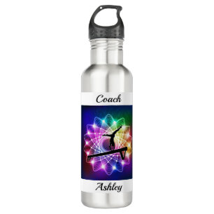 Gymnastics Coach Balance Beam Personalized Stainless Steel Water Bottle