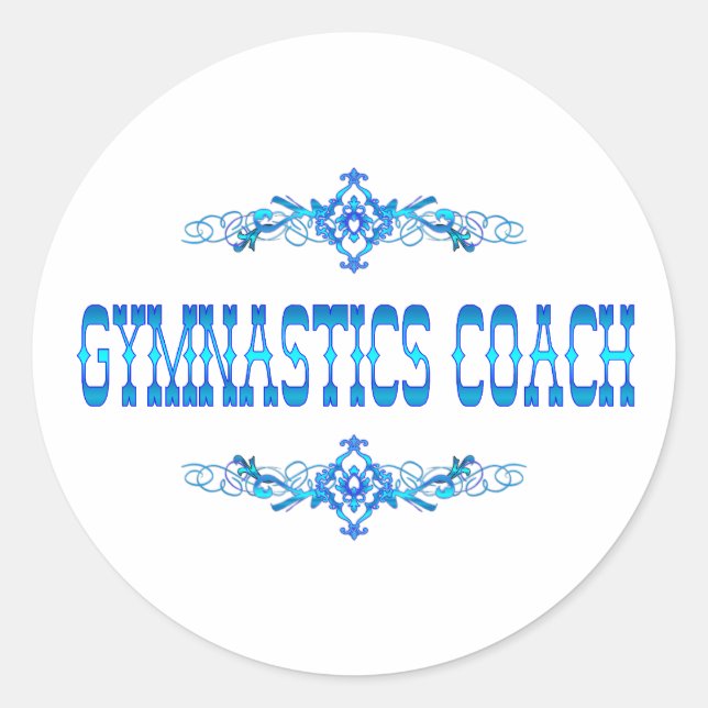 GYMNASTICS COACH CLASSIC ROUND STICKER (Front)