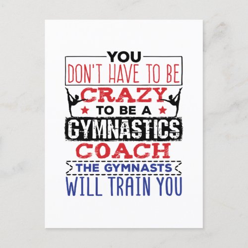 Gymnastics Coach Funny Appreciation Gift Crazy Postcard