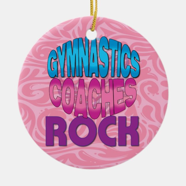 Gymnastics Coach Gift Ceramic Ornament (Front)