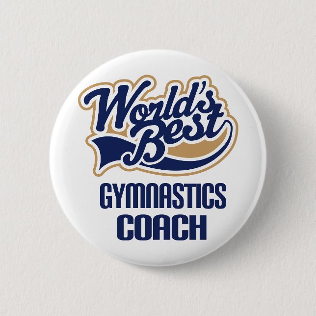 Gymnastics Coach Gift Pinback Button (Front)