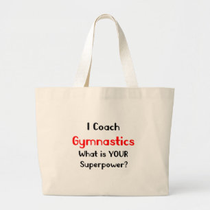 gymnastics coach large tote bag