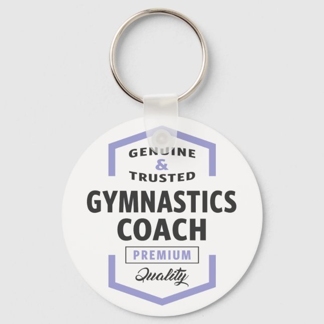 Gymnastics Coach Logo Gifts. Keychain (Front)