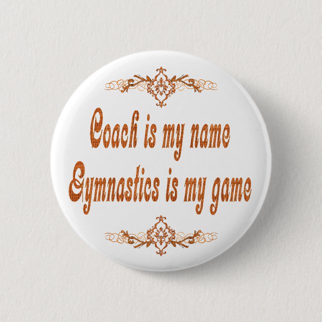 Gymnastics Coach Pinback Button (Front)