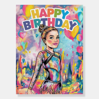 Gymnastics colorful painted personalized birthday foam board