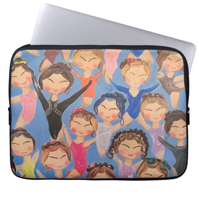 Gymnastics colorful pattern gift laptop sleeve (Front)