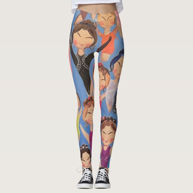 Gymnastics colorful pattern gift leggings (Front)