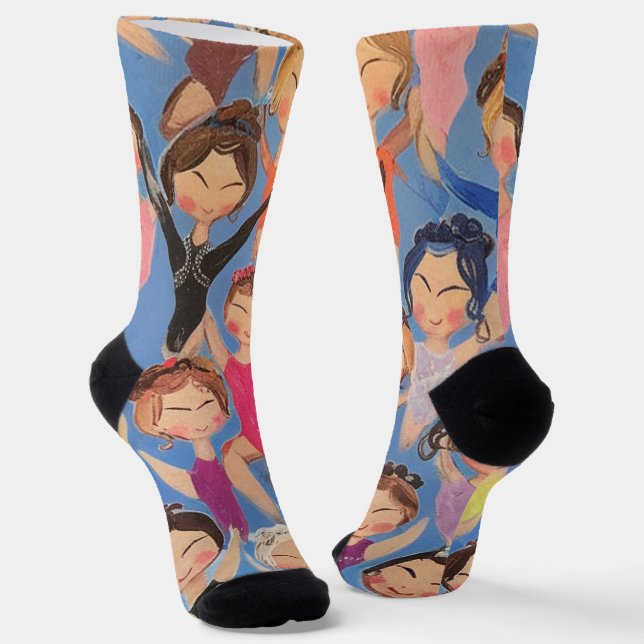 Gymnastics colorful pattern gift socks (Angled)