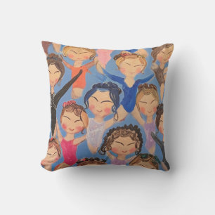 Gymnastics colorful pattern gift throw pillow