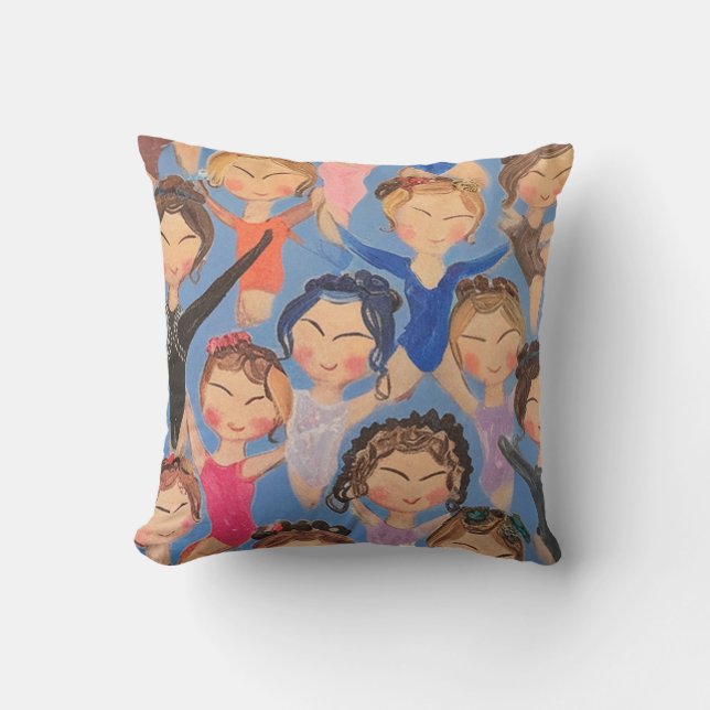 Gymnastics colorful pattern gift throw pillow (Front)