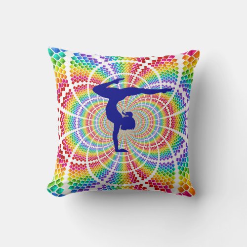 Gymnastics colorful throw pillow for girls