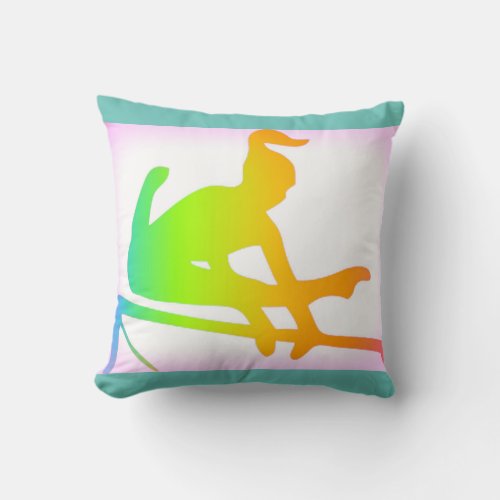 GYMNASTICS colorful throw pillow Throw Pillow