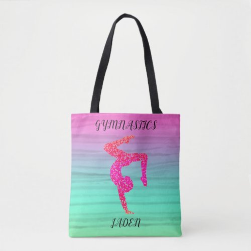 GYMNASTICS  COLORFUL TOTE BAG PERSONALIZED