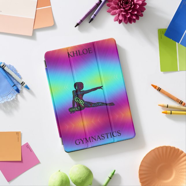 Gymnastics Colorful Word Art  iPad Pro Cover (Desk)