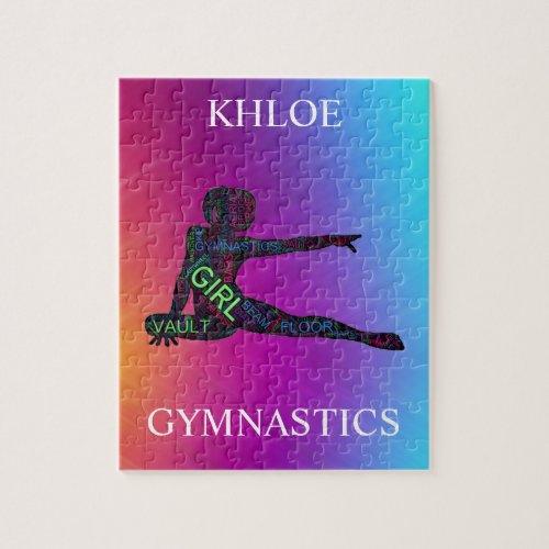 Gymnastics Colorful Word Art    Jigsaw Puzzle
