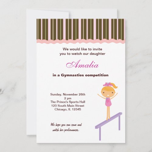 Gymnastics Competition Personalized Announcement