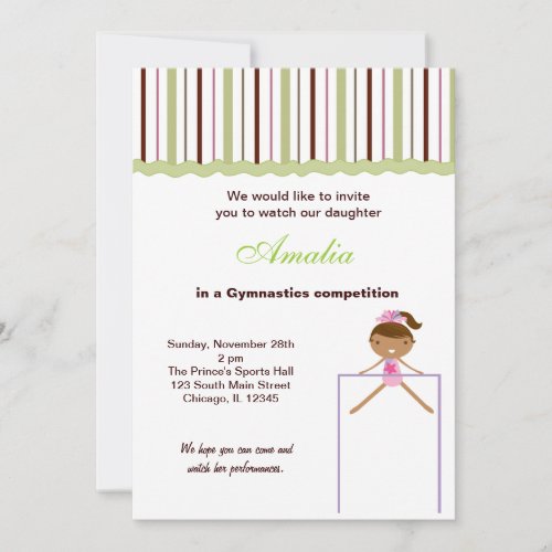 Gymnastics Competition Personalized Invitation