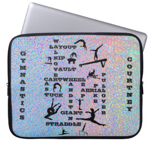 Gymnastics Crossword Personalized Electronics Bag