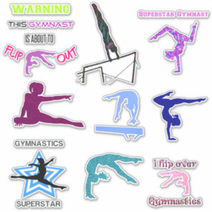Gymnastics Custom-Cut Vinyl Stickers
