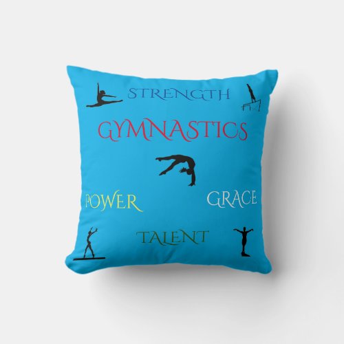 GYMNASTICS custom throw pillow Throw Pillow