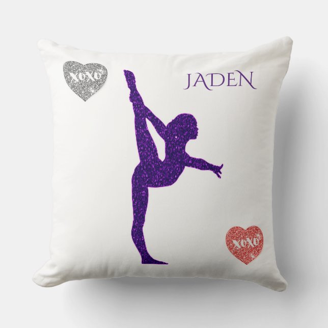 GYMNASTICS custom throw pillow. Throw Pillow (Front)