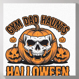 Gymnastics Dad Halloween Vintage Pumpkin Skull_1 Canvas Photo Tile