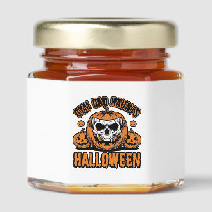 Gymnastics Dad Halloween Vintage Pumpkin Skull_1 Honey Jar Favors