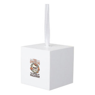 Gymnastics Dad Loves Halloween Skull Pumpkins Bats Cube Ornament