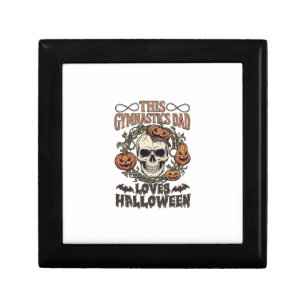 Gymnastics Dad Loves Halloween Skull Pumpkins Bats Gift Box