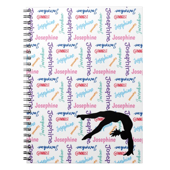 Gymnastics Dance Cheer Her Name & Sport All Over Notebook (Front)