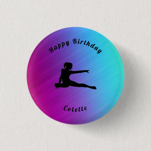 Gymnastics / Dance Happy Birthday Gradient Button