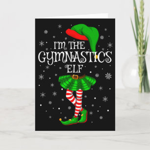 Gymnastics Elf Christmas Matching Family Women Gir Card