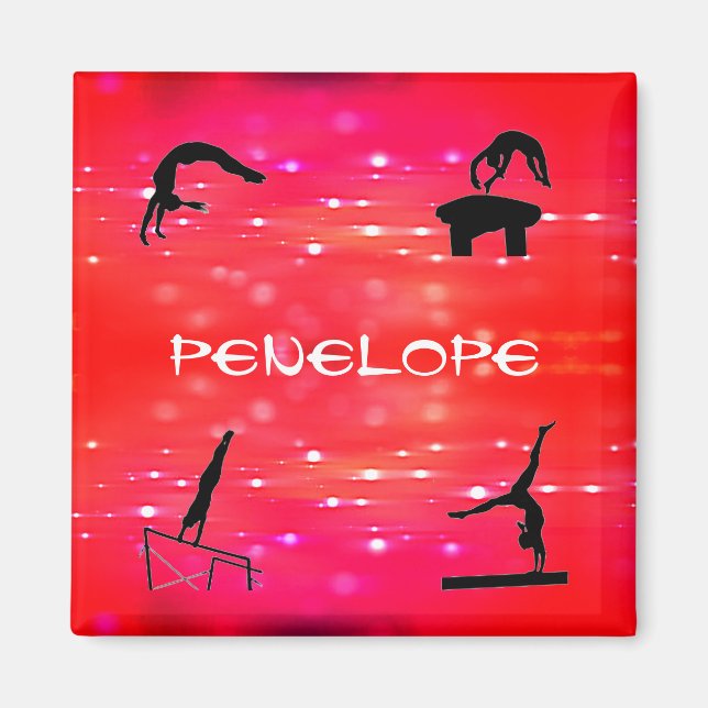 Gymnastics Events Personalized Girls Magnet (Front)