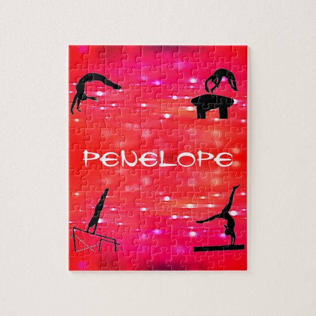 Gymnastics Events Personalized Girls Puzzle (Vertical)